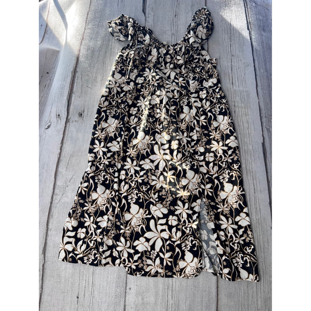 Ava & Viv Black White Floral Smocked Off Shoulder Dress Size 2X Plus